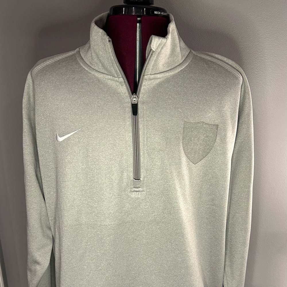 Nike Therma-Fit Fleece Adult XL 1/4 Zip Pullover Gray And White - Preowned